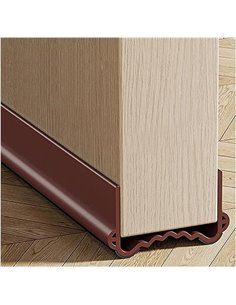 Veki 100cm Burlete Puerta Entrada, Reutilizable Burlete Bajo Puerta Autoadhesivo, Ajustable Tira de Sellado para Antipolvo, Aisl