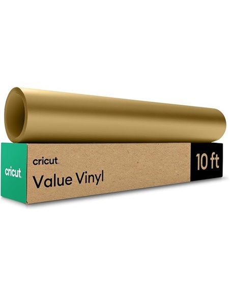 Cricut Vinilo Adhesivo Permanente - Rollo de Vinilo para Cricut - 30.5 cm x 3 m - Dorado - Vinilo Permanente para Manualidades, 