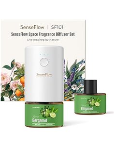 Room Fragrance Diffuser SF101 - Adjustable Natural Diffuser for Essential Oils with 43 Days Long Lasting Scent, LED Lighting, Id
