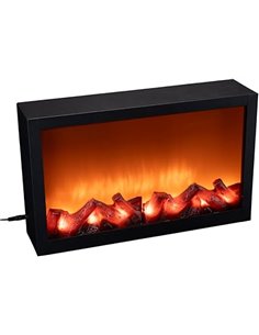Ideen mit Herz Chimenea LED, eléctrica, sin calefacción, efecto de fuego realista, 41 x 10 x 25 cm, con función temporizador (6 