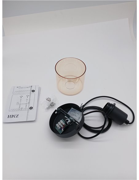 ZMH Lámpara Colgante Vintage de Mesa de Comedor - Lámpara de Vidrio E27 Negra Retro de 1 Bombilla para Comedor (Sin Bombilla)