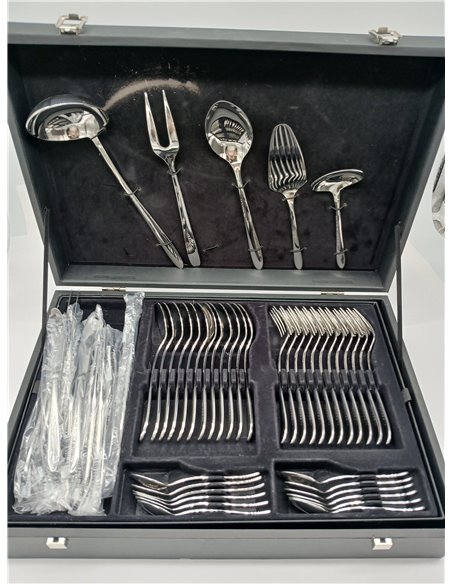 ARCOS Juego de Cubiertos de 113 Piezas. Cuberterí­a Completa con 12 Piezas de Mesa, Lunch, Pescado, Servicio de Café y Postre y 