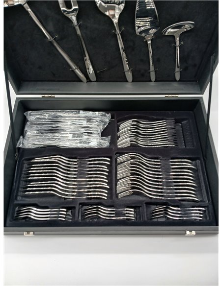 ARCOS Juego de Cubiertos de 113 Piezas. Cuberterí­a Completa con 12 Piezas de Mesa, Lunch, Pescado, Servicio de Café y Postre y 