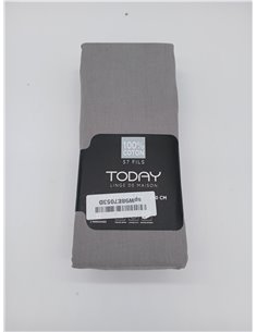 Today Essential - Juego de 3 sábanas de 160 x 200 cm, 2 Personas, 100% algodón, Tiza/Acero