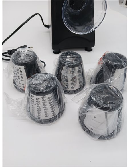 Meykey Rallador Eléctrico de verduras, cortador de verduras eléctrico, Cortador verduras en espiral eléctrico de 250 W, con 5 Ac