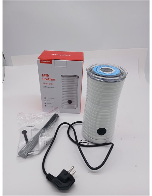 Morpilot Espumador de Leche Eléctrico, Calentador Leche 4 en 1, para Espuma Caliente y Fría, 240ml 400W, Blanco