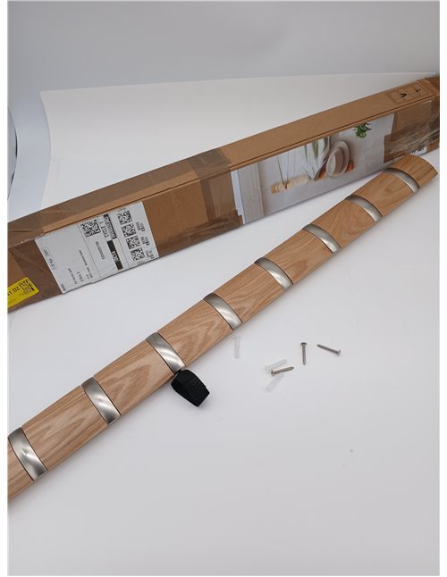 Umbra 318858-390 Flip Coat Rack, Ash Wood, Natural, 8 Removable Hooks