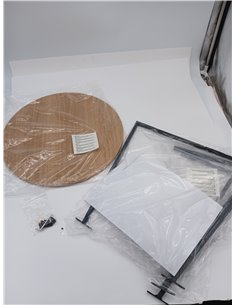 AKTIVE MAX Home Mesa Auxiliar de Madera, 40x40 cm, Peso máximo soportado 5 kg, Efecto Roble, Estructura metálica Negra, Patas en 2