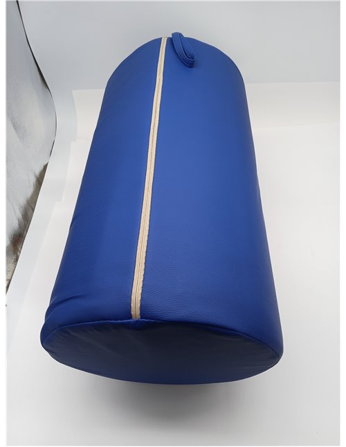 QUIRUMED Roller Cushion, 55 x 30 cm, Blue, Leatherette, Foam Filling, Yoga, Fitness, Massage