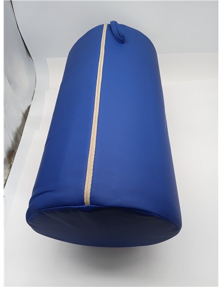 QUIRUMED Roller Cushion, 55 x 30 cm, Blue, Leatherette, Foam Filling, Yoga, Fitness, Massage