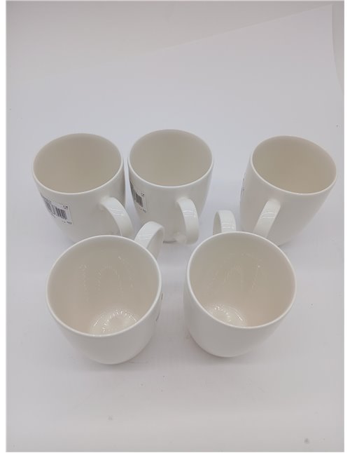 vivo by Villeroy & Boch Group Basic White Taza de café, Set de 5 piezas, 300 ml, Porcelana Premium, Blanco