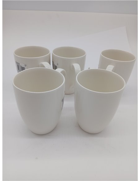 vivo by Villeroy & Boch Group Basic White Taza de café, Set de 5 piezas, 300 ml, Porcelana Premium, Blanco