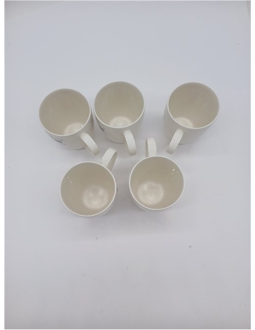 vivo by Villeroy & Boch Group Basic White Taza de café, Set de 5 piezas, 300 ml, Porcelana Premium, Blanco
