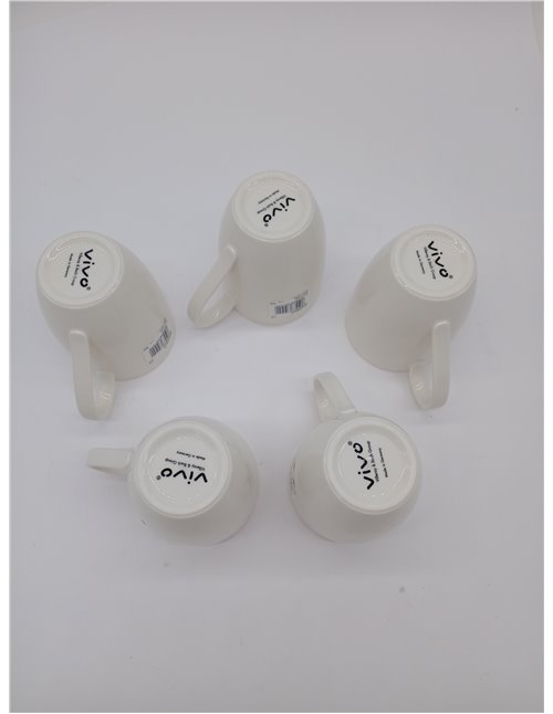 vivo by Villeroy & Boch Group Basic White Taza de café, Set de 5 piezas, 300 ml, Porcelana Premium, Blanco