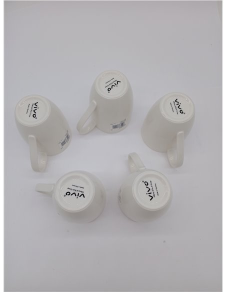 vivo by Villeroy & Boch Group Basic White Taza de café, Set de 5 piezas, 300 ml, Porcelana Premium, Blanco
