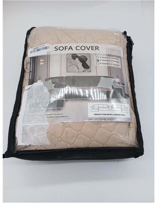 Funda Sofa Chaise Long 3 Plazas Impermeable, Fundas Sofa L Chaise Longue Izquierdo/Derecho Reversible, Antideslizante, Ajustable