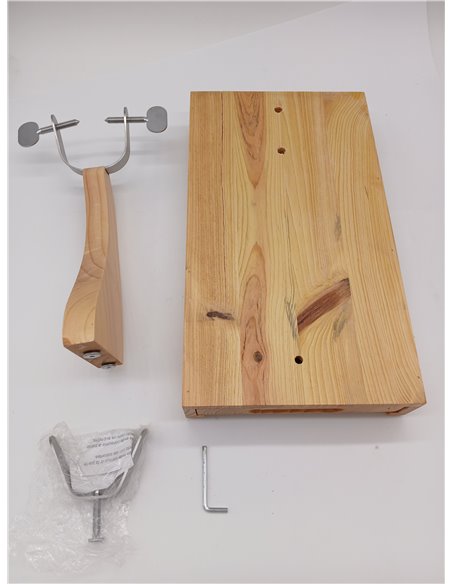 Fackelmann Soporte Jamonero con Cajón Extraíble con Cuchillo Jamonero, Chaira y Cuchillo Mondador, de diseño fresco, Madera de P