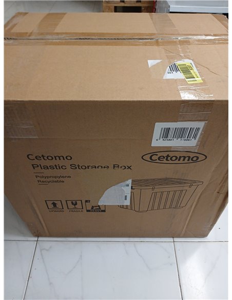 Cetomo 35L*4 Cajas de Almacenamiento con Tapas, Contenedores de Plástico con Ruedas, Clip On, Apilables, Encajables, Organizador