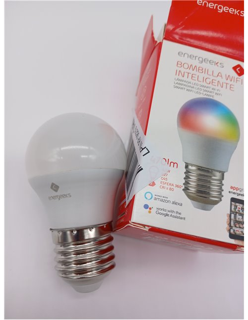 energeeks - Bombilla Inteligente LED - Multicolor RGB - Casquillo E27-5W - 470 Lúmenes - Temperatura Ajustable - Wifi + Bluetoot