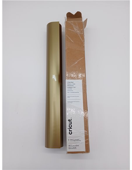 Cricut Vinilo Adhesivo Permanente - Rollo de Vinilo para Cricut - 30.5 cm x 3 m - Dorado - Vinilo Permanente para Manualidades, 