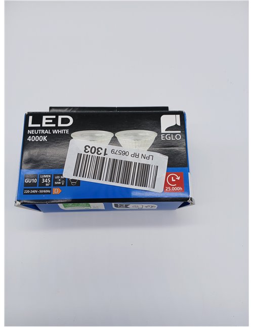 Eglo Juego de 2 lámparas GU10, 2 focos LED, luz reflectora de 4,5 vatios cada una (corresponde a 50 vatios), 345 lúmenes, ilumin