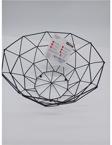 IPEA Cesta para frutas de mesa de metal – Diseño moderno y geométrico – Fruttero, cesta para frutas, cítricos, nueces, alimentos
