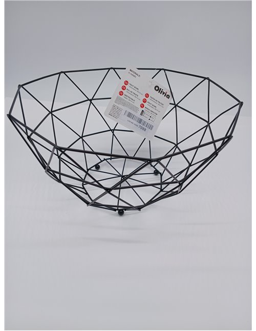 IPEA Cesta para frutas de mesa de metal – Diseño moderno y geométrico – Fruttero, cesta para frutas, cítricos, nueces, alimentos