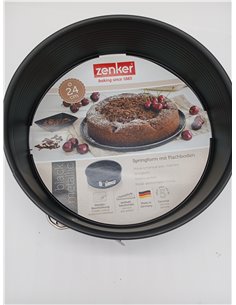 Zenker Molde desmontable de 24 cm, antiadherente, redondo con base plana (color negro), cantidad: 1 pieza 2