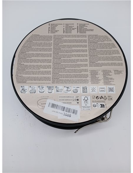 Zenker Molde desmontable de 24 cm, antiadherente, redondo con base plana (color negro), cantidad: 1 pieza