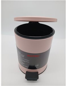 Spirella - Papelera Adelar 3 litros (Acero Inoxidable, con Descenso automático y Cubo Interior, Cierre Suave), en Rosa Palo Mate 2