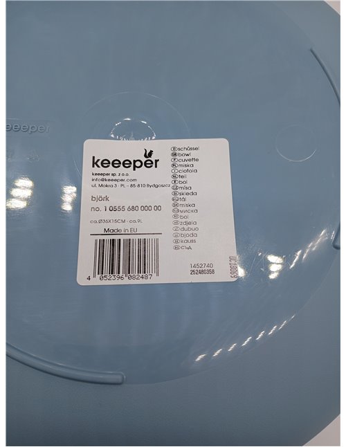 keeeper Barreño universal con pico de vertido, Redondo, 9 L, Ø 36 cm, Björk, Azul Nordic