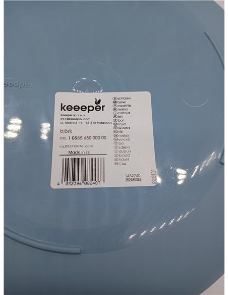 keeeper Barreño universal con pico de vertido, Redondo, 9 L, Ø 36 cm, Björk, Azul Nordic