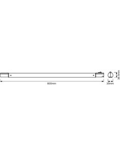 OSRAM Barra de luz LED 600mm, blanco cálido, 8,9W, 900 lúmenes, fácil instalación, eficiencia energética, IP20, para cocinas y á
