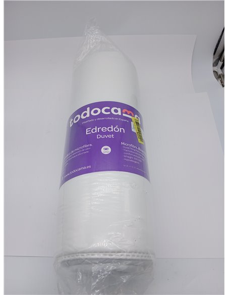 Todocama - Edredón/Relleno nórdico de Fibra antiácaros, otoño-Invierno, 300gr/m², Color Blanco (Todas Las Medidas Disponibles). 