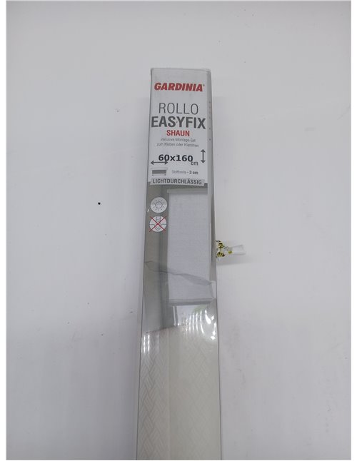 Gardinia Estor Shaun para Pegar y Fijar con Pinzas, Opaco y translúcido, Todas Las Piezas de Montaje Incluidas, Color Blanco, 60