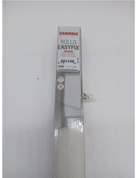 Gardinia Estor Shaun para Pegar y Fijar con Pinzas, Opaco y translúcido, Todas Las Piezas de Montaje Incluidas, Color Blanco, 60