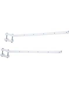 Sauvic 89410 - Tendedero Baranda Adaptable Blanco, Hierro Galvanizado con Pintura Cerámica Blanca,Color Blanco, 63 x 4 x 7 cm