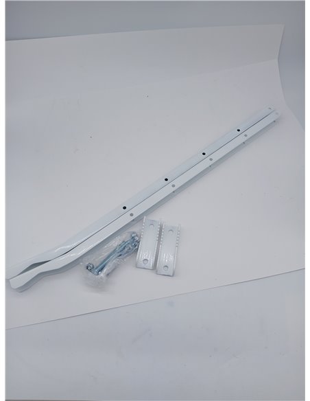Sauvic 89410 - Tendedero Baranda Adaptable Blanco, Hierro Galvanizado con Pintura Cerámica Blanca,Color Blanco, 63 x 4 x 7 cm