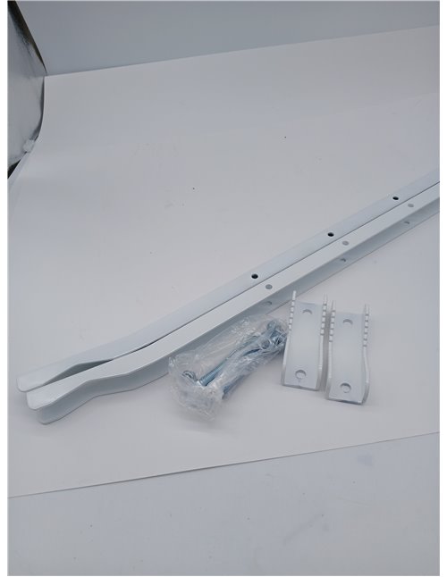 Sauvic 89410 - Tendedero Baranda Adaptable Blanco, Hierro Galvanizado con Pintura Cerámica Blanca,Color Blanco, 63 x 4 x 7 cm
