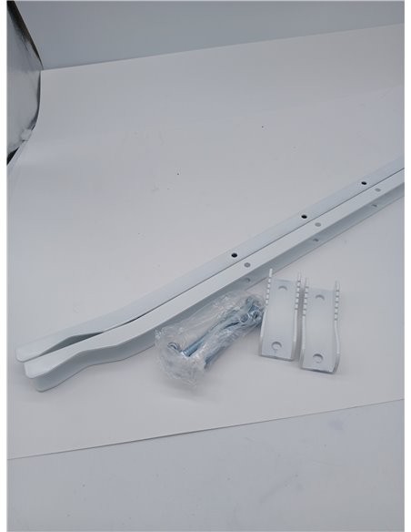 Sauvic 89410 - Tendedero Baranda Adaptable Blanco, Hierro Galvanizado con Pintura Cerámica Blanca,Color Blanco, 63 x 4 x 7 cm