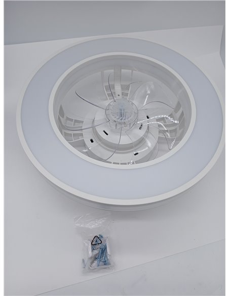 Lámpara de techo con ventilador, motor reversible silencioso, 6 velocidades, regulable de 3000 K a 6500 K, temporizador y memori