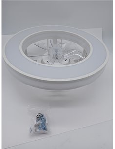 Lámpara de techo con ventilador, motor reversible silencioso, 6 velocidades, regulable de 3000 K a 6500 K, temporizador y memori 2