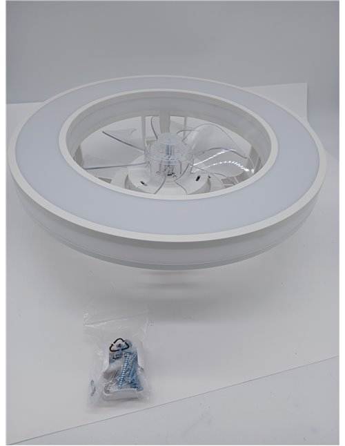 Lámpara de techo con ventilador, motor reversible silencioso, 6 velocidades, regulable de 3000 K a 6500 K, temporizador y memori