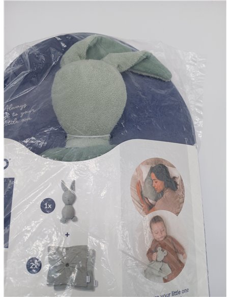 DOOMOO Mantita de apego Bébé You&Me - Reversible - con 2 Personajes y cuerpos para Llevar el Perfume de los Padres - Algodón Ult