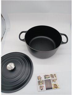 Le Creuset Cocotte Round Cast Iron, 30 cm, 8, 1 L, All Heat Sources Including Induction, Matte Black, 21177300000430