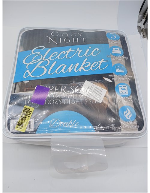 Cozy Night Twin Electric Blanket, Size 140x192cm, Fitted & Soft Mattress Cover, Quick Adjust Corner Straps, 3 Heat Levels, 70W D