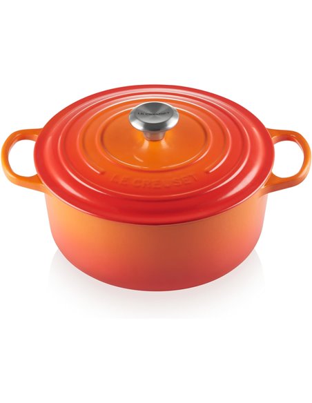 Le Creuset Cocotte redonda de hierro fundido, 26 cm, 5, 3 L, Todas Las Fuentes de Calor incluso inducción, Volcanico, 2117726090