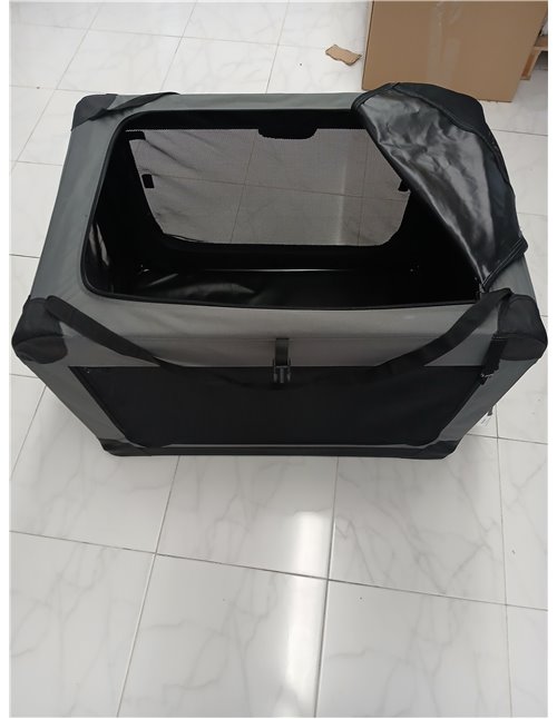 Amazon Basics Transportín portátil plegable de 2 puertas para perros y gatos, Tan, L 91 cm x 61 cm x 61 cm