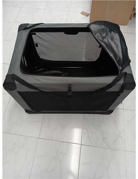 Amazon Basics Transportín portátil plegable de 2 puertas para perros y gatos, Tan, L 91 cm x 61 cm x 61 cm