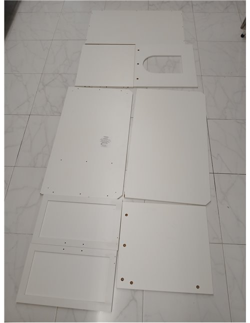 Feandrea Mueble Arenero, Moderno Arenero Oculto, con Entrada Frontal, Puertas Dobles, Asas, Casa para Gatos, Mesa Auxiliar, 85 x